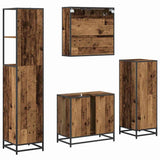 Bathroom Furniture Set with Door 4 pcs Old Wood Engineered Wood 3402329