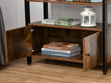 Industrial Bookshelf, Storage Cabinet with 3-Tier with Doors, for Home Office, Living Room Rustic T3398P329938