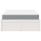Bed with Mattress White 120x200 cm Solid Wood Pine 3281938