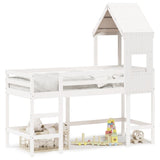 Loft Bed with Ladder and Roof without Mattress White 90x190 cm Single 3282033