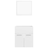 2 Piece Bathroom Furniture Set High Gloss White Engineered Wood 804779