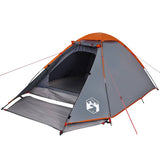 Camping Tent Dome 4-Person Grey and Orange Waterproof 94771