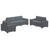 Sofa Set 3 pcs Grey Velvet 3324640