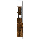 4 Piece Bathroom Furniture Set Smoked Oak Engineered Wood 3214692