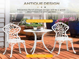 3 Pcs Aluminium Bistro Set Garden Furniture Dining Table Chairs Antique Outdoor Seat Patio Seater T3398P322100