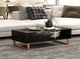 Elegant Marble Effect Storage Coffee Table - Black T3398P344258