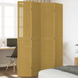Room Divider 4 Panels Brown Solid Wood Paulownia 358820
