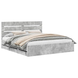 Bed Frame with Drawer Concrete Grey 180 x 200 cm Engineer Wood 3411815