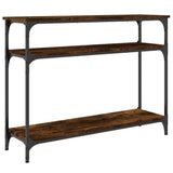 Console Table Smoked Oak 100x29x75 cm Engineered Wood 834037
