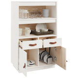 Highboard White 67x40x108.5 cm Solid Wood Pine 820158