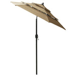 ZNTS 3-Tier Garden Parasol with Aluminium Pole Taupe 2 m 313855