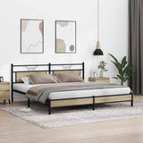 Metal Bed Frame without Mattress Sonoma Oak 193x201 cm 3325118