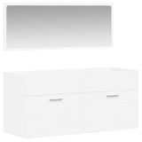 Bathroom Cabinet with Mirror White Engineered Wood 833884