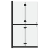 151195 Foldable Walk-in Shower Wall Frosted ESG Glass 100x190 cm