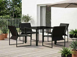 Garden Dining Set 5 pcs Black and Anthracite 80 x 80 x 73 cm 3448903
