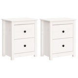 ZNTS Bedside Cabinets 2 pcs White 50x35x61.5 cm Solid Wood Pine 813682