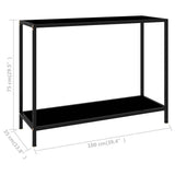 322836 Console Table Black 100x35x75 cm Tempered Glass