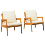 Garden Chair with Cushion 2 pcs Oil Natural Solid Acacia Wood 4106455