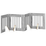 Dog Gate with Stands 4 pcs Grey Sonoma 60 x 60 cm 892154