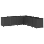 ZNTS Garden Planter Black 160x160x53 cm PP 367868