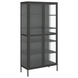 Highboard Black 85x40x180 cm Glass and Steel 353004