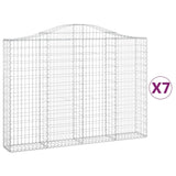 Arched Gabion Baskets 7 pcs 200x30x140/160 cm Galvanised Iron 3145477