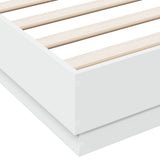 Bed Frame White Engineered wood Double Durable Bed Frame 3209863