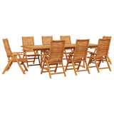 Garden Dining Set Folding 9 pcs Brown Solid Acacia Wood 3375725