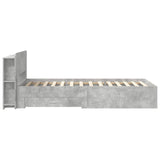 Bed Frame with Storage with Headboard Concrete Grey 75 x 190 cm 3433697