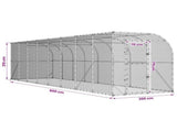 Against Wall Chicken Coop Silver 800 x 200 x 215 cm 3434733