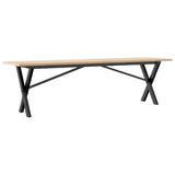 ZNTS Coffee Table X-Frame 160x40x45 cm Solid Wood Pine and Steel 3282690