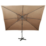 Cantilever Garden Parasol with Double Top Taupe 400x300 cm 312375