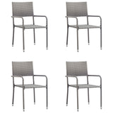 ZNTS 5 Piece Garden Dining Set Poly Rattan Anthracite & Grey 3059445