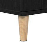 Bathroom Furniture Set Wall-mounted with Door 3 pcs Black Oak 3333086