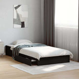 Bed Frame with Drawers without Mattress Black 75x190 cm Small Single 3280714