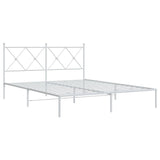 Metal Bed Frame without Mattress with Headboard White 150x200cm 376553