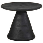 ZNTS Side Table Black Ø50x40 cm Solid Wood Mango 4017535