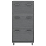 Shoe Cabinet "HAMAR" Dark Grey 59,5x35x117 cm Solid Wood Pine 340514