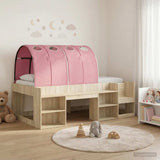 Bed with Tunnel 3 pcs Sonoma and Pink Engineered Wood 3423590