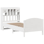 ZNTS Bookcase Bed without Mattress White 90x200cm Solid Wood Pine 3323162