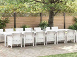 Garden Dining Set with Cushions with Cushion 15 pcs White PP 3378803