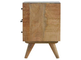 Solid Wood Wall Mounted Rounded Bedside, 1 Drawer, Light Brown B2743P402969