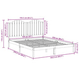 Extra Long Bed Frame without Mattress 160x220 cm Solid Wood 3309231