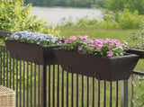 Planters with hooks 2 pcs Black Poly Rattan 366398