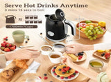 Retro 3000W Kettle and Toaster Set - Black T3398P422930