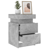 ZNTS Bedside Cabinet with LED Lights Concrete Grey 35x39x55 cm 836755