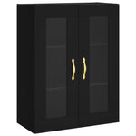 Wall Mounted Cabinets 2 pcs Black Engineered Wood 3197922