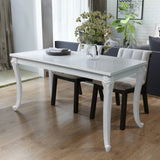 ZNTS Dining Table 116x66x76 cm High Gloss White 243383