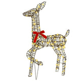 Reindeer Family 3 pcs Warm white 67 x 26 x 127 cm Rattan 42019052