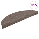 Stair Mats Self-adhesive 15 pcs 56x17x3 cm Beige Half Round 322354